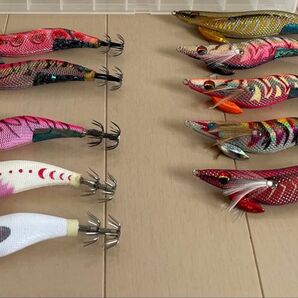 中古エギ 3.0〜3.5 10本 墨族、エメラルダス等