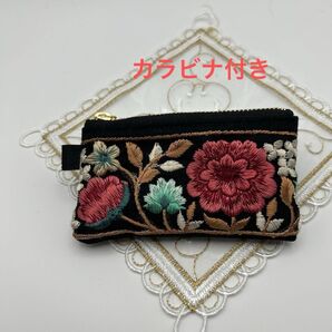 インド刺繍リボン ミニポーチ