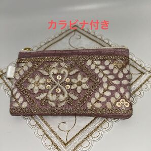 インド刺繍リボン ミニポーチ
