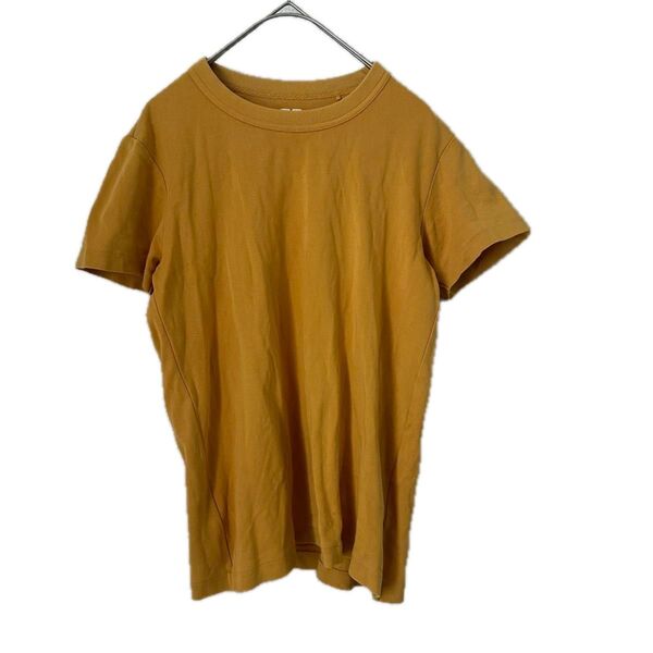UNIQLO ユニクロ Tシャツ カットソー 半袖 無地 クルーネック コットン 綿100% 天然素材 春夏 マスタード