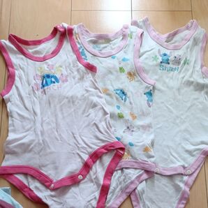 スティッチ ベビー肌着 3枚セット 90cm 肌着 ランニング ロンパース