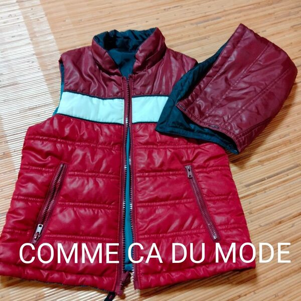 コムサデモード COMME CA DU MODE フード付きリバーシブルベスト 中綿入り 120 男の子 女の子 美品