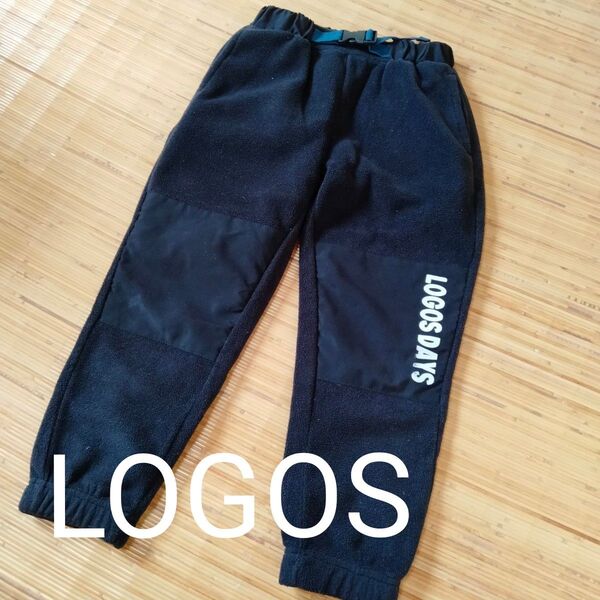 ■セール■LOGOS DAYSロゴス フリース 長ズボン スウェット黒ブラック スポーツウエア トレーニングパンツ120 裏起毛