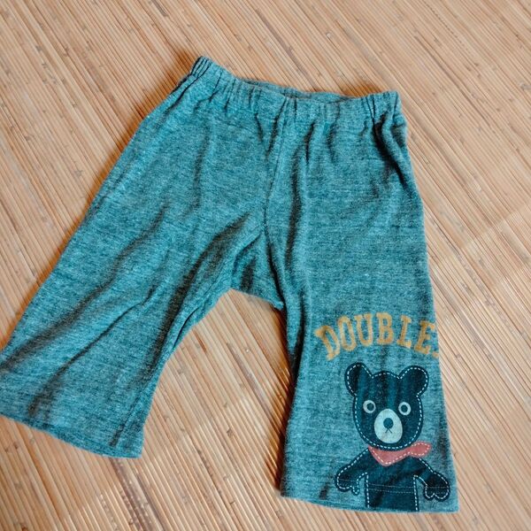 ミキハウスMIKIHOUSE グレー 灰色 DOUBLE.B ダブルビー ビーくん ハーフパンツ 半ズボン 春夏 100