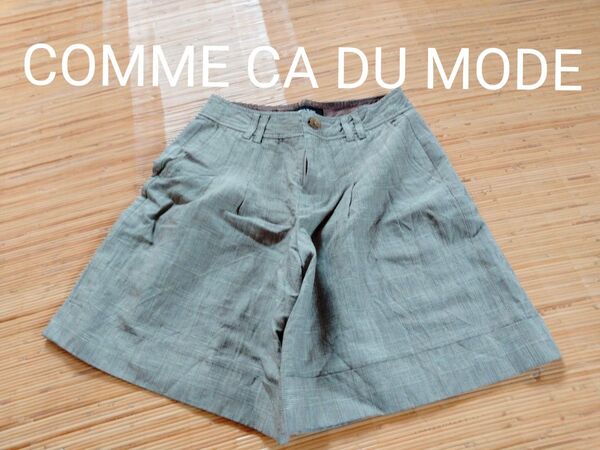 コムサデモード コムサ・デ・モード COMME CA DU MODE 麻混 ミニキュロットパンツ ボトムス 5号 チェック