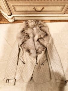  fox fur ram leather sheep leather jacket beautiful goods coat 