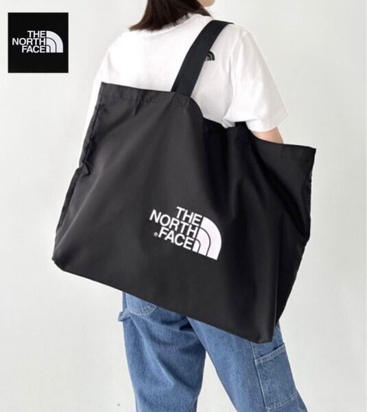 THE NORTH FACE ノースフェイス TNFショッパーバッグ L 大容量 エコバッグ アウトドア 旅行 買い物 ブラック