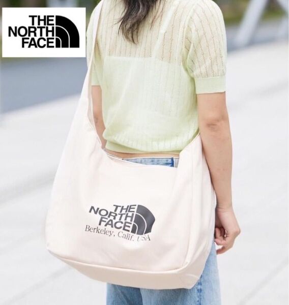 THE NORTH FACE ノースフェイス ビッグロゴ ショルダー マザーズバッグ エコバッグ トート クリーム色 海外限定
