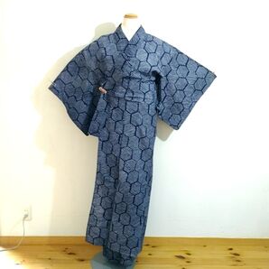 浴衣 有松絞り 亀甲柄 丈143cm 裄64cm