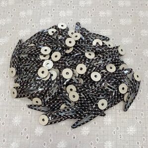 手芸材料 台付ヘアピン 5cm 100個 チェック 黒 難あり 自宅長期保管品 外国産 在庫処分 在庫整理