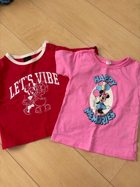 ミニー ミッキー ディズニー 80 ベビードール BABYDOLL しまむら バースデイ Tシャツ 半袖