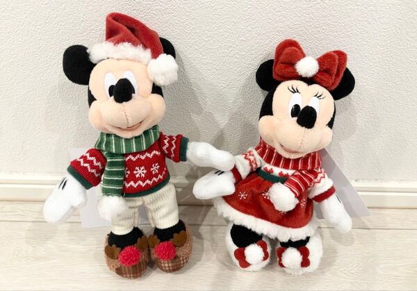 ディズニーリゾート クリスマス ミッキーミニー ぬいぐるみバッチ2024