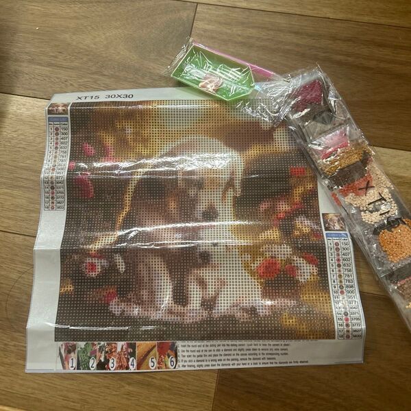 ダイヤモンドアート 子犬 30×30cm