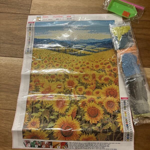 ダイヤモンドアートキット ひまわり畑 30x40cm