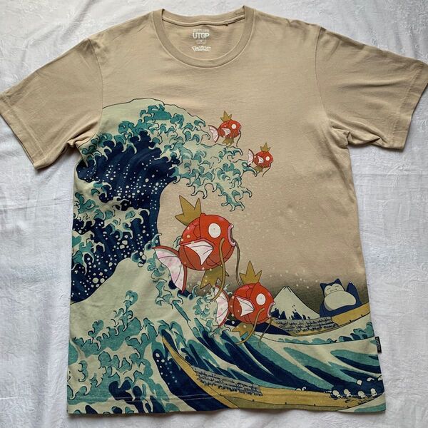 ユニクロ UTGP ポケモン 富嶽三十六景 Tシャツ Mサイズ ベージュ