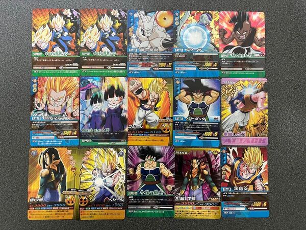 ドラゴンボールデータカードダス、ドラゴンボール超カードゲーム、激レア、プリズムレア、パラレルレア15枚