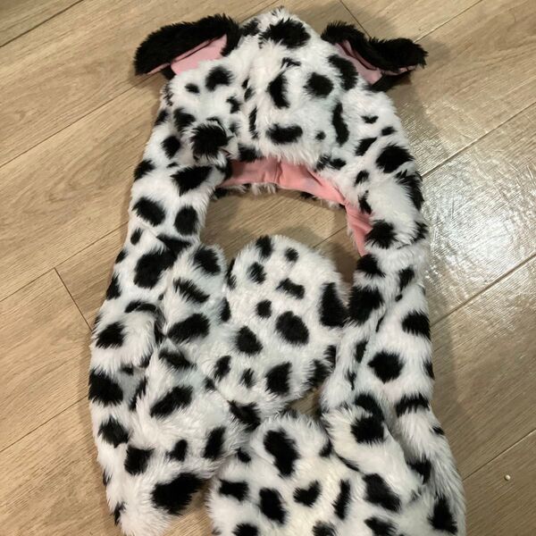 Disney ディズニー 帽子 101匹わんちゃん カチューシャ ぬいぐるみ ダルメシアン ファー マフラー