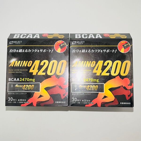 エスセレクト AMINO4200 アミノ4200 レモン風味 スティック 30包 × 2箱 合計 60包 栄養補助食品