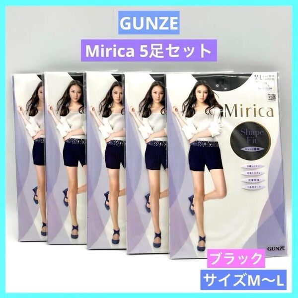 GUNZE グンゼ ストッキング M~Lサイズ ブラック BLACK 5足