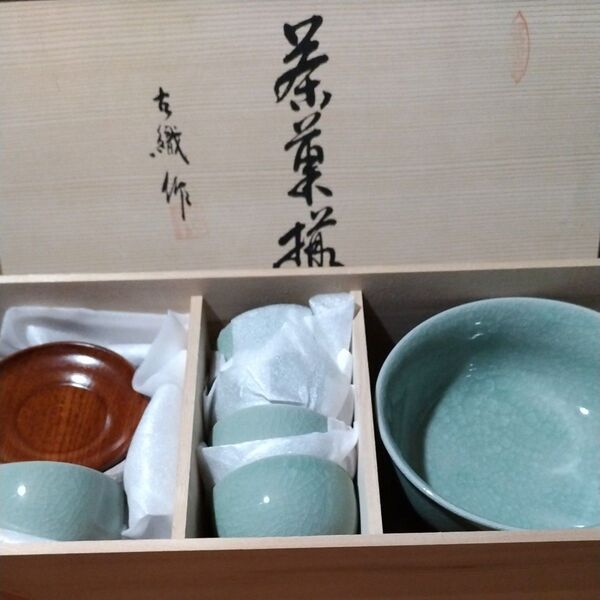 茶器セット 湯呑み5個 茶托5個 菓子鉢1個未使用