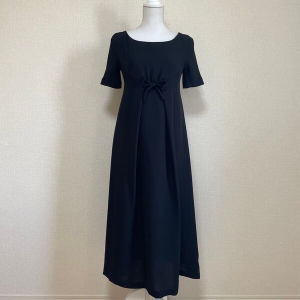 シビラ Sybilla 黒 ロング ワンピース 40 春夏 ホコモモラ ドレス
