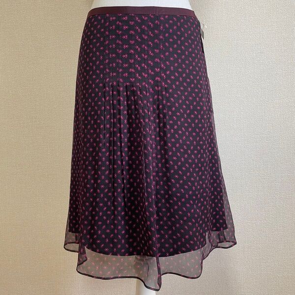 新品 アンタイトル UNTITLED 黒×紫 スカート 2 春夏 日本製