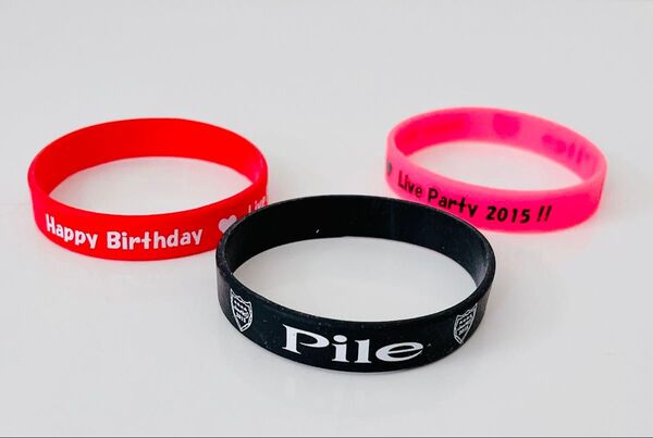 Pile ラバーバンド 3色 3点 ブラック レッド ピンク 2015