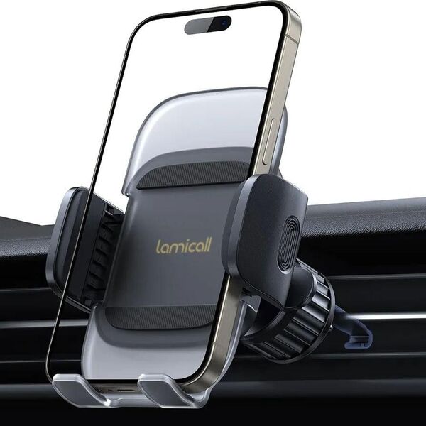 車載 スマホホルダー エアコン吹き出し口 バネ式 送風口 ルーバー アクリル 車載スタンド 車 スマホ