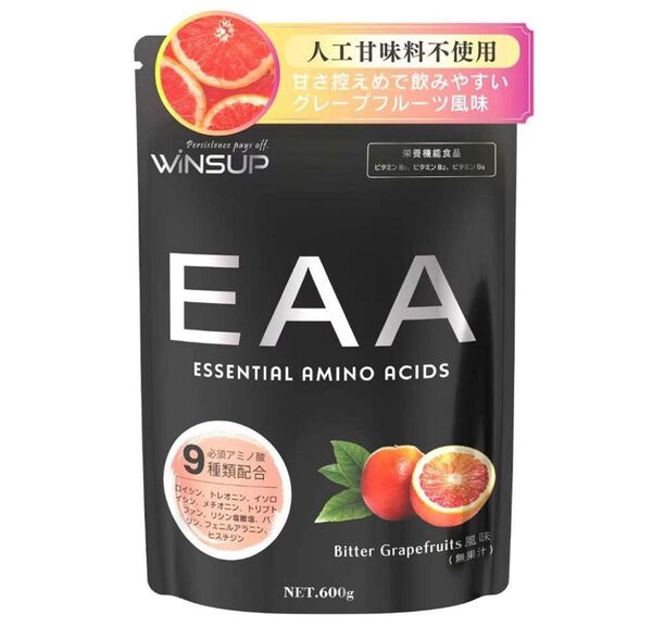 WinsUp EAA 600g 人工甘味料不使用(グレープフルーツ) 必須アミノ酸 栄養機能食品 BCAA サプリメント