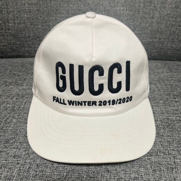 GUCCI Embroidered Baseball Cap グッチ エンブロイダリー ベースボールキャップ FW19-20 白
