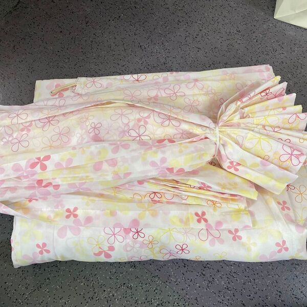 カーテンDo!購入ピンク花柄カーテン3枚セット