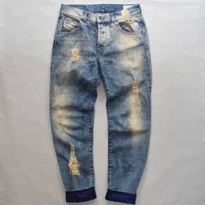 【未使用級】希少DIESEL DEBI-UFFIE コラボ W24 ダメージデニム パープル ウフィー デニムパンツ ストレッチ