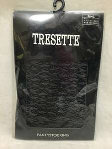 TRESETTE 柄入 ストッキング 黒 サイズM-L 1620-5111 送140