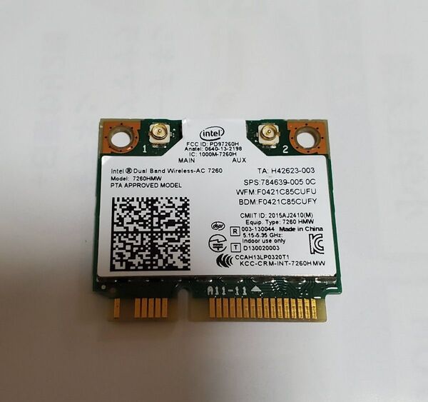 格安! 無線LANカード Mini PCIe Dual Band Wireless AC7260HMW
