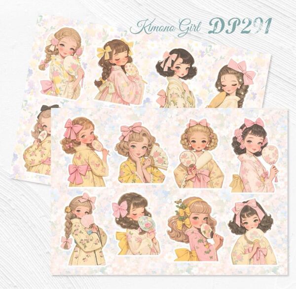 【DP291】デザインペーパー きもの ガール