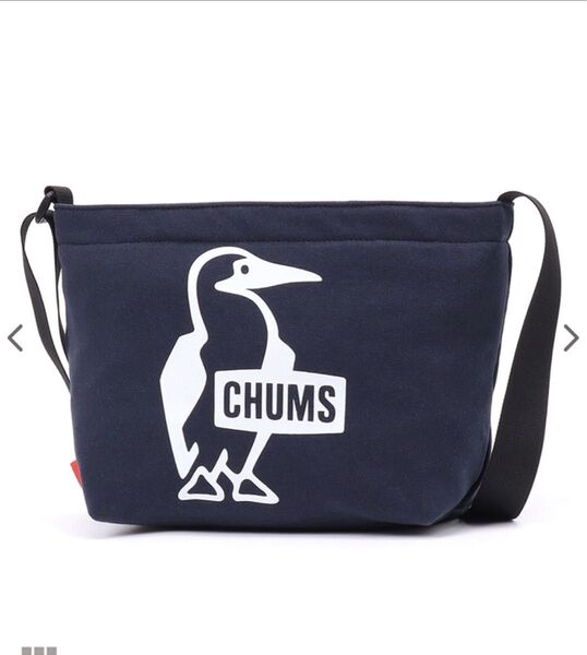 タグ付き新品未使用 チャムス ブービープリントショルダーバッグ ネイビー CHUMS 紺色 スウェット斜めがけ 匿名配送