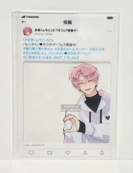 ※短期募集※値下げ&放置不可※早め購入お願い 多聞くん今どっち!? メロンブックス 特典 SNS風クリアカード 多聞くん