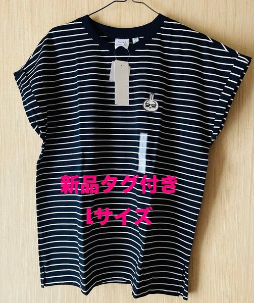 GU ジーユー ちいかわボーダーTシャツ 新品 L うさぎ ネイビー ユニクロ