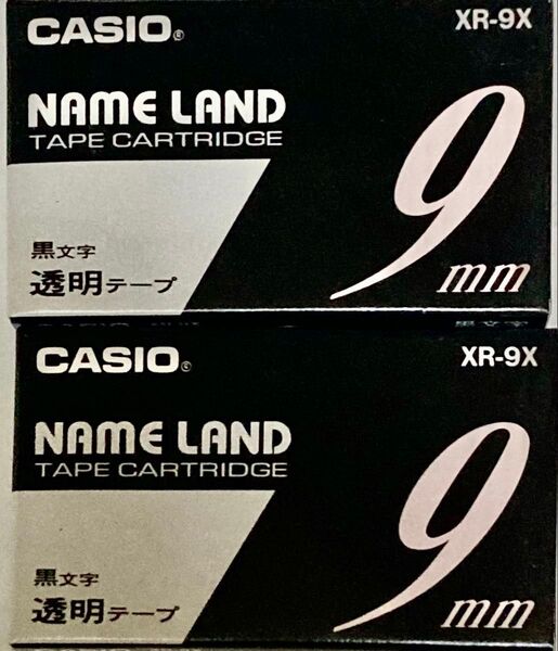 ◆新品未使用◆カシオ/ネームランド/テープ/9ミリ/黒文字/透明/2個セット