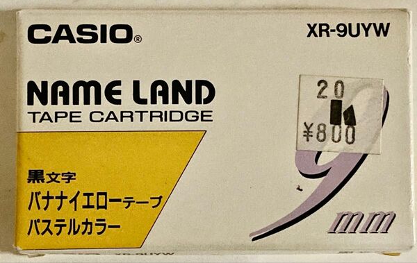 ◆中古美品◆カシオ/ネームランド/テープ/バナナイエロー/9ミリ/黒文字