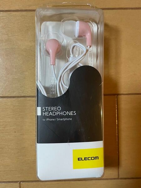ELECOM スマートフォン用ステレオヘッドホン マイク ピンク 未使用