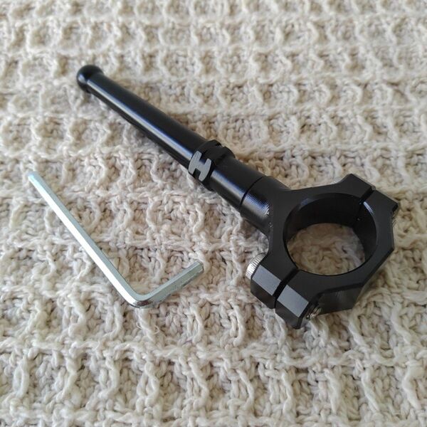 サイドサポート 延長ロッド 直径19~23mm ブラック バイク スタンド