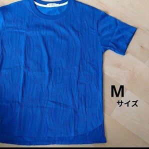 半袖Tシャツ メンズ Mサイズ 藍色 青 おしゃれ トップス 夏服 ブルー Tシャツ カジュアル