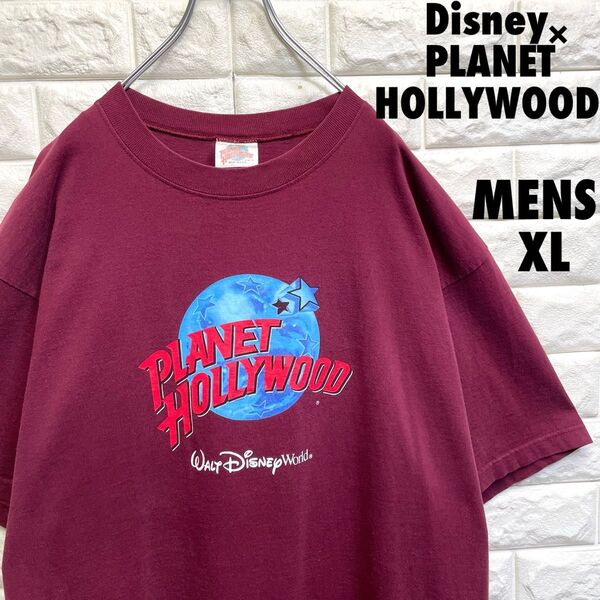 ディズニー×プラネットハリウッド USA製 コラボTシャツ メンズXLサイズ