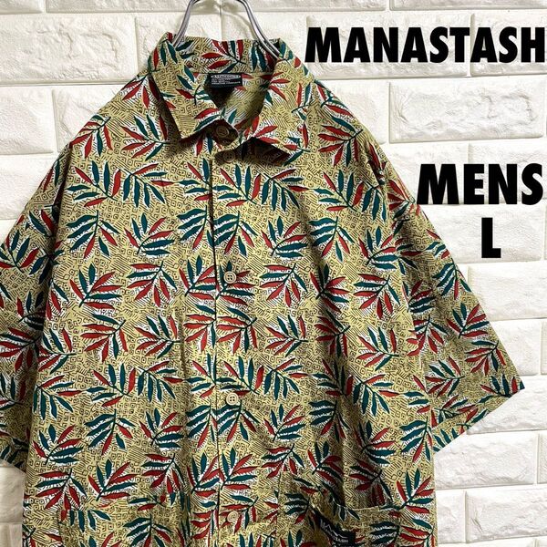 MANASTASH マナスタッシュ 総柄シャツ アロハシャツ メンズLサイズ
