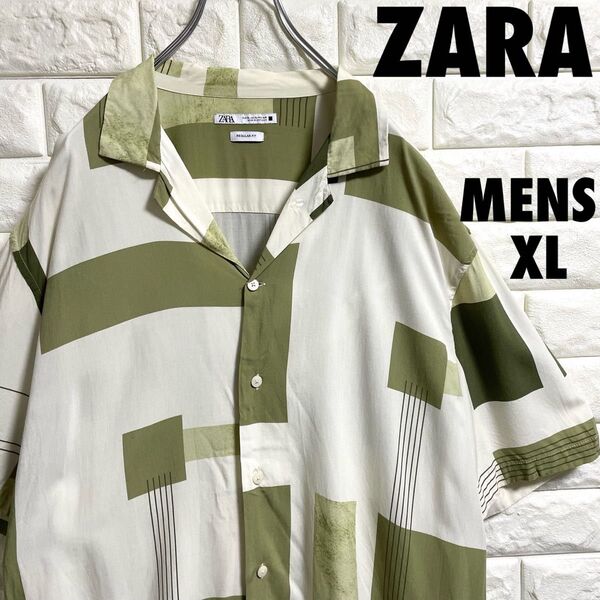 ZARA ザラ アロハシャツ デザインシャツ メンズXLサイズ