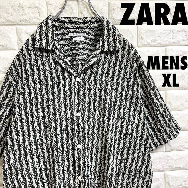 ZARA ザラ 総柄シャツ アロハシャツ メンズXLサイズ
