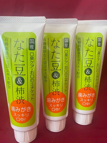 3本★なた豆柿渋歯磨き 120g ・3本 歯みがき粉 柿渋 なた豆 口臭予防 なたまめ柿渋