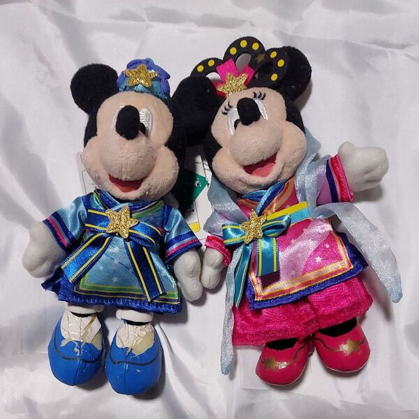 ディズニー 2014七夕 ミッキー&ミニー ぬいぐるみバッジ