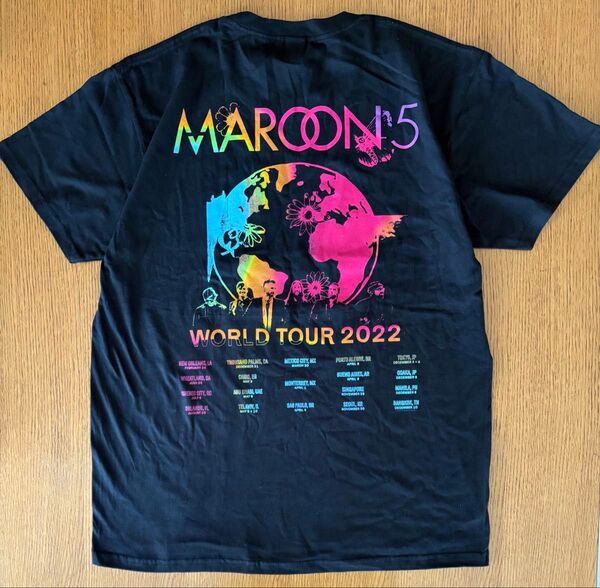 Maroon5 WORLD TOUR 2022 半袖 Tシャツ ブラックXL レディース メンズ マルーン5 記念 グッズ ツアー